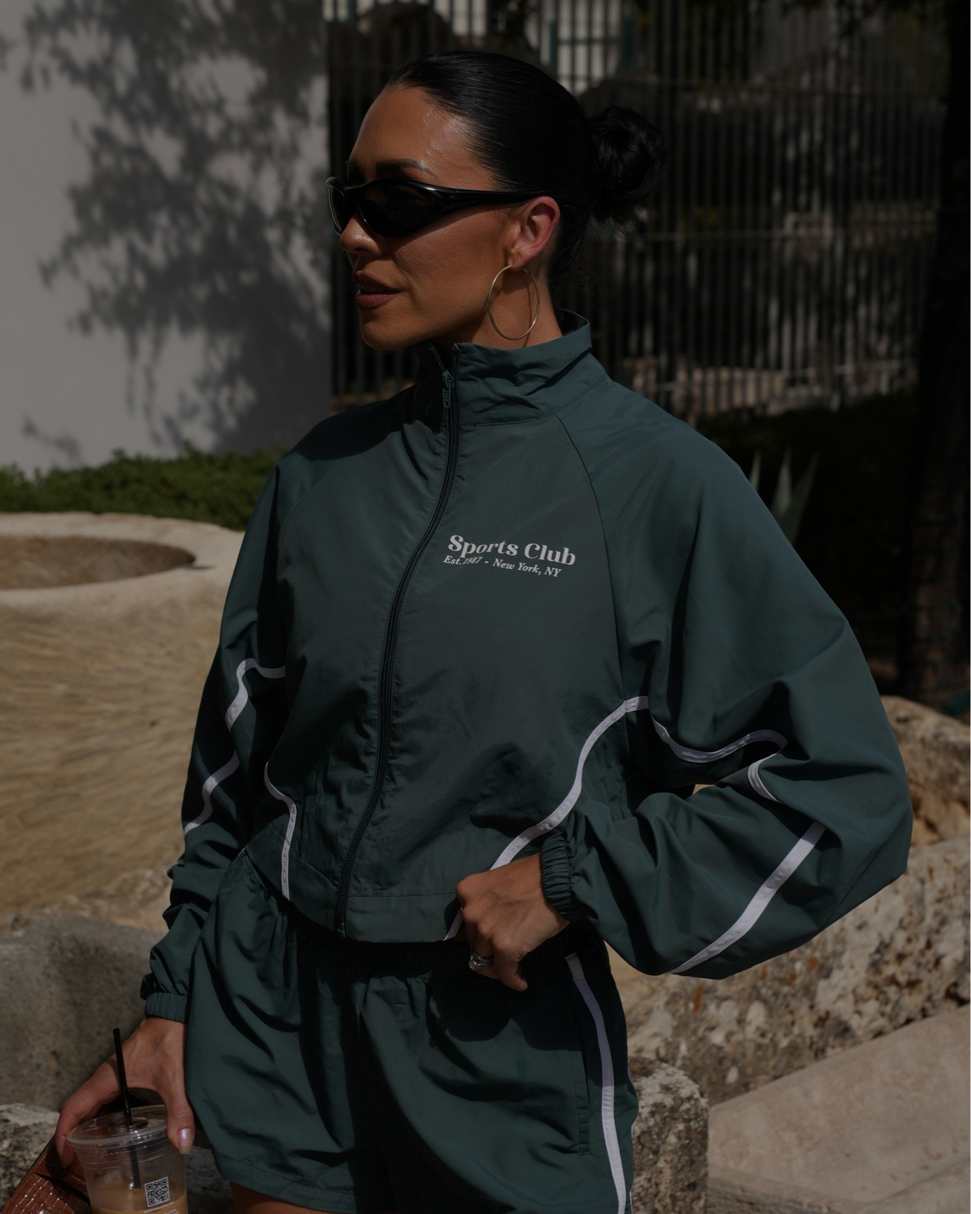 Walmart fashion track jacket set // size XS // women’s active short set