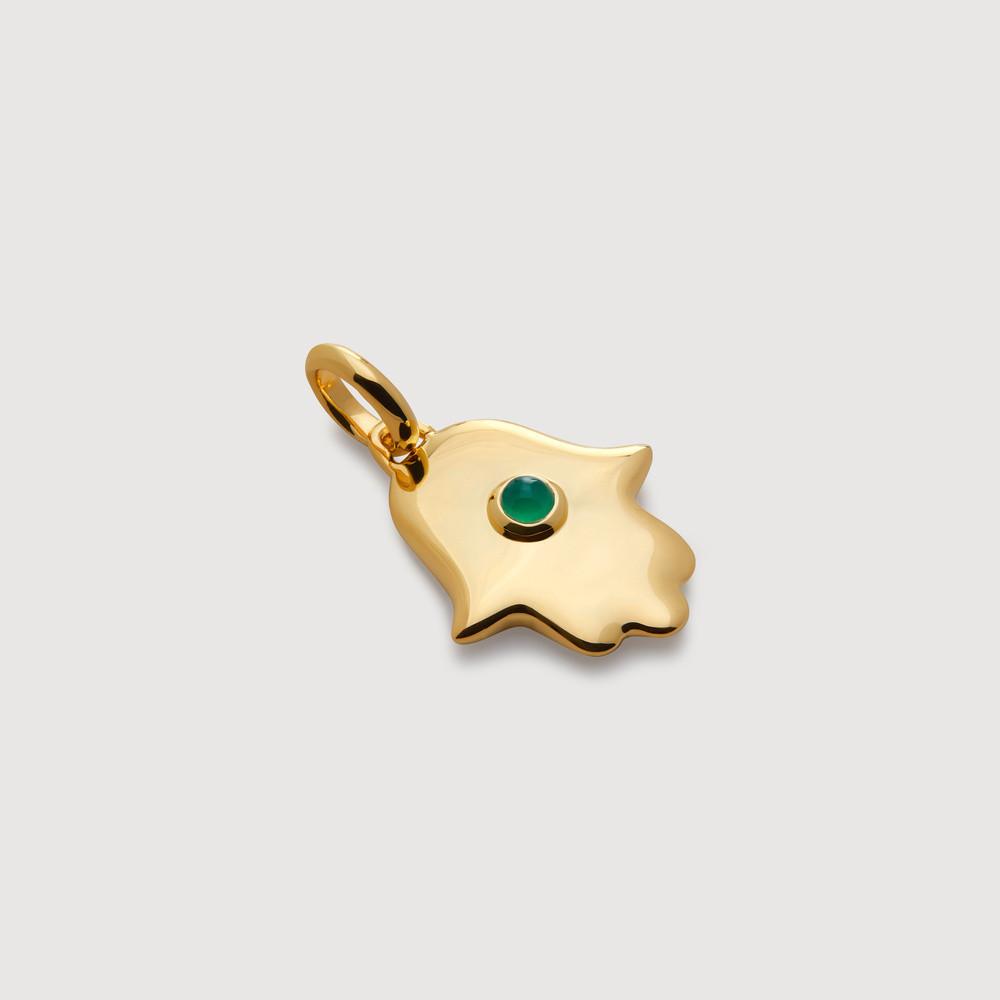 Gold Hamsa Pendant Green Onyx | Monica Vinader (US)