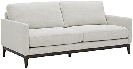 Amazon Brand – Rivet Contemporary Apartment Sofa with Wood Base, 76.8"W, Ivory | Amazon (US)