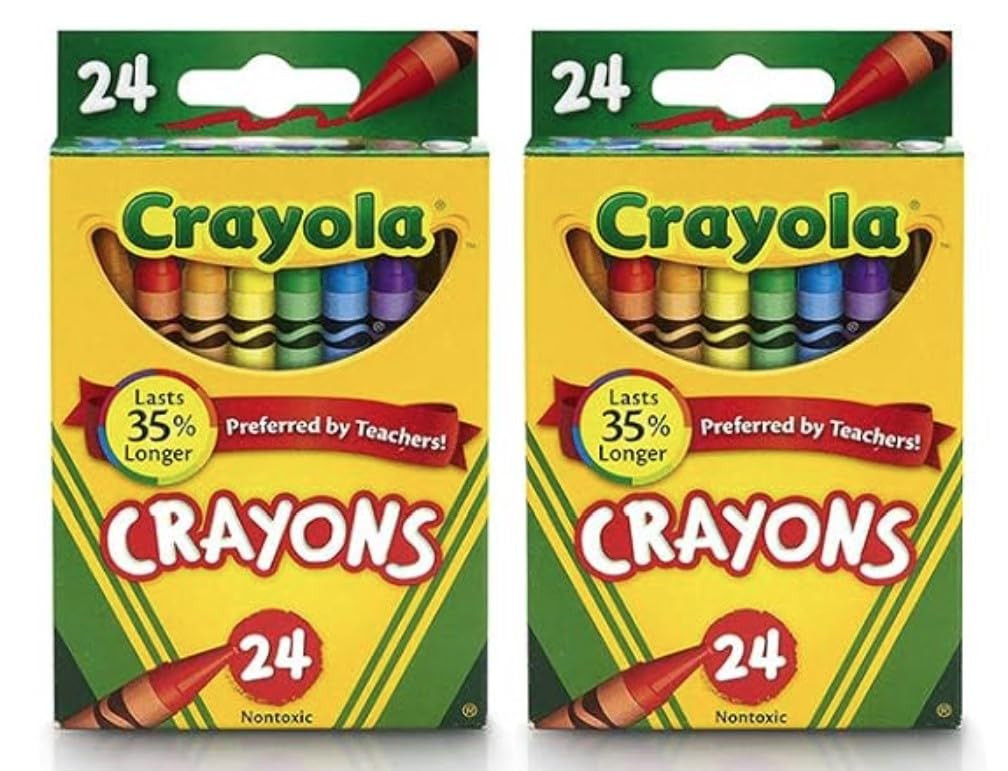 Crayola 24 Count Box of Crayons Non-Toxic Color Coloring School Supplies (2 Packs) | Amazon (US)