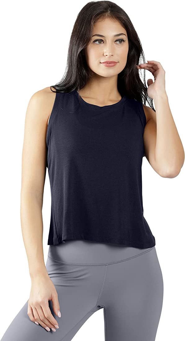 90 Degree By Reflex Hi Low Muscle Tank Top | Amazon (US)