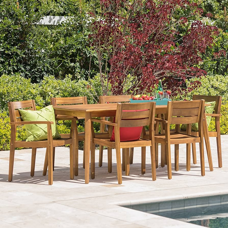 Christopher Knight Home Stanyan Outdoor Acacia Wood Dining Perfect for Patio | with Teak Finish, ... | Amazon (US)