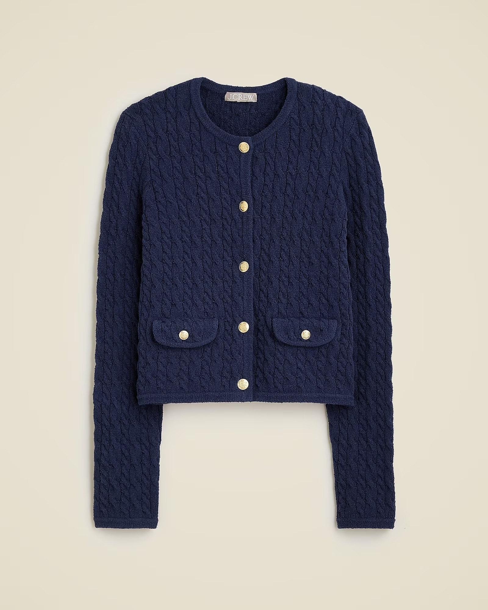 Odette cable-knit sweater lady jacket in cotton-blend bouclé | J. Crew US
