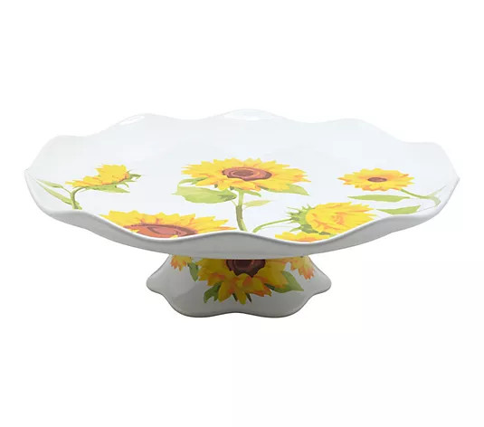Temp-tations Harvest 13" Stoneware Cake Stand w/ Ruffled Edge - QVC.com | QVC
