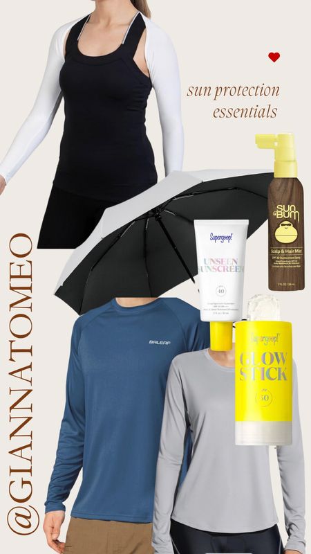 Sun protection essentials from Amazon / sun sleeves / Supergoop sun block / sun block stick / hair sunblock / uv protection umbrella / men’s sun shirt / women’s sun shirt / golf / theme park / Disney / travel / skincare

#LTKbeauty #LTKSeasonal #LTKActive