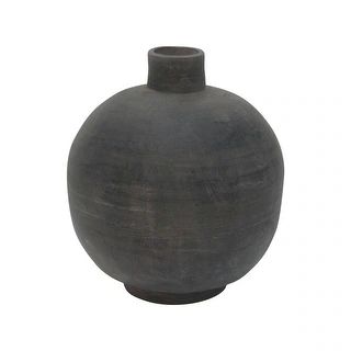 Pottery Round Vase, 12 Inch Tall, Gray | Bed Bath & Beyond