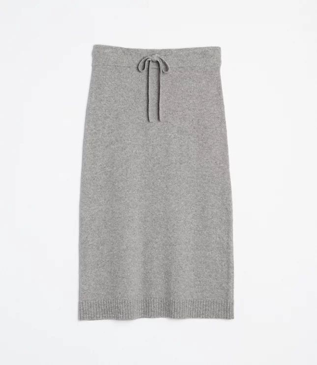 Petite Tie Waist Midi Sweater Skirt | LOFT | LOFT