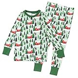 HonestBaby Baby Organic Cotton 2-Piece Snug Fit Pajama Set, Cozy Cabin, 5T | Amazon (US)