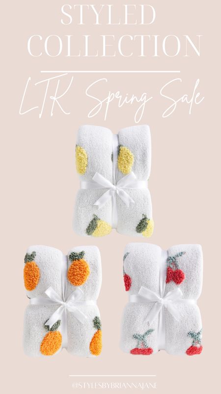 Styled collection fruit throw blankets. 

#LTKhome #LTKSpringSale #LTKsalealert