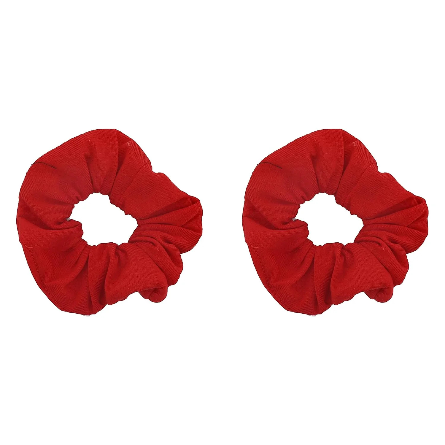 Motique Accessories Set of 2 Solid Hair Scrunchies for Adult Women (Red) | Walmart (US)