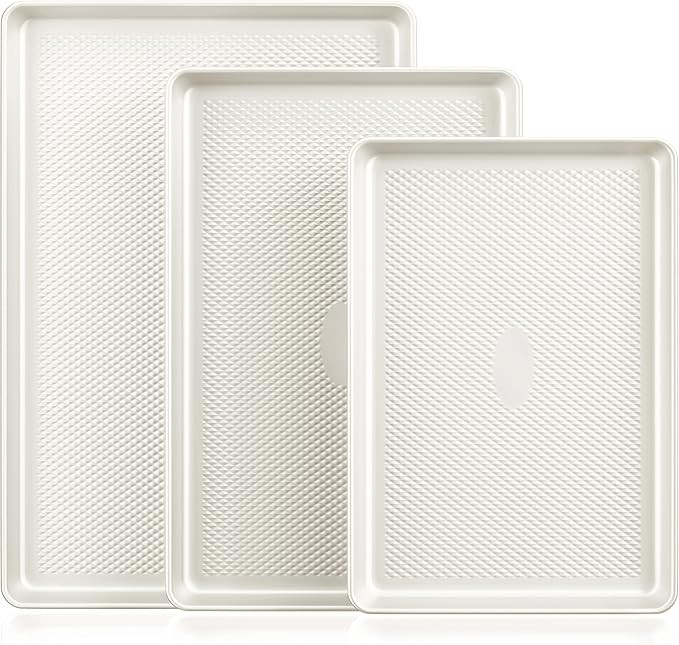 HONGBAKE Baking Sheet Pan Set, Cookie Sheets for Oven, Nonstick Half/Quarter/Jelly Roll Pans with... | Amazon (US)