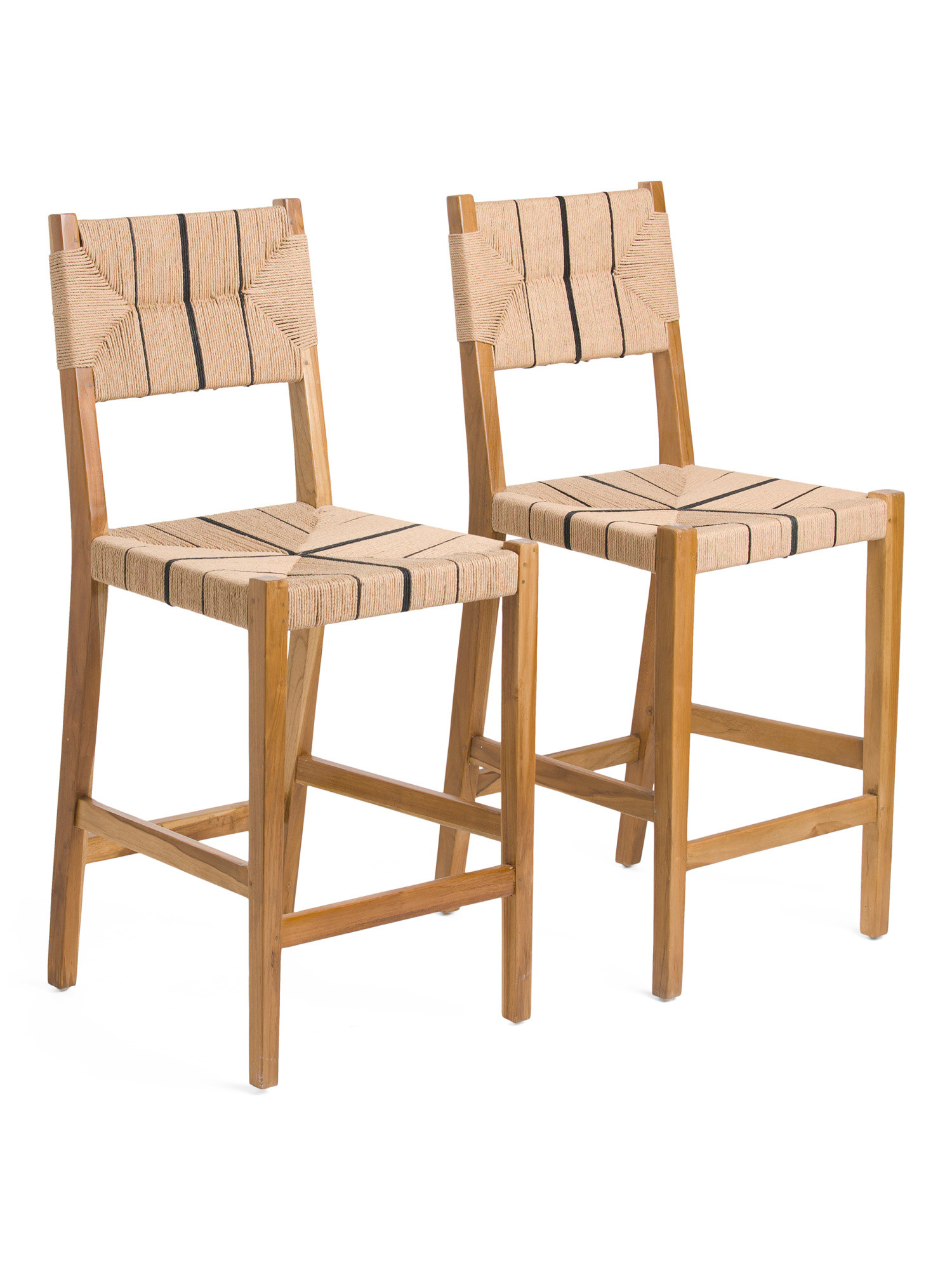 Set Of 2 Woven Striped Counter Stools | TJ Maxx