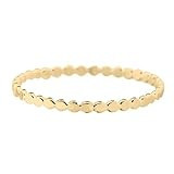 Glimmer Stacking Ring | Silver, Gold, or Rose Gold | Hammered Dot Beaded Stackable Dainty Ring Band | USA Sizes 4-12 (10, 14K Gold Fill) | Amazon (US)