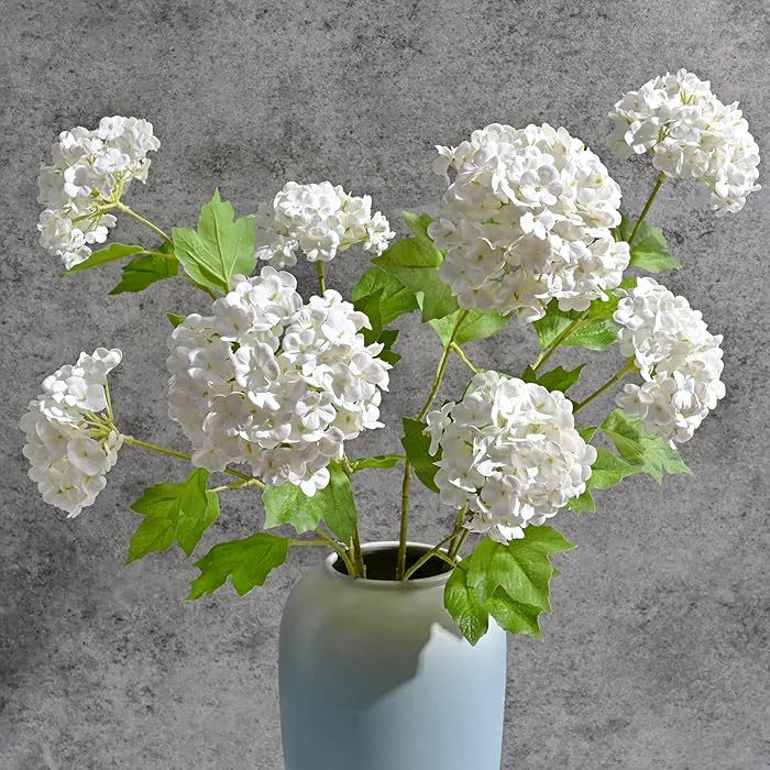Waipfaru 4PCS Hydrangea Artificial Flowers, Real Touch Flowers, 26.8" Faux Hydrangea Flowers, Lat... | Amazon (US)