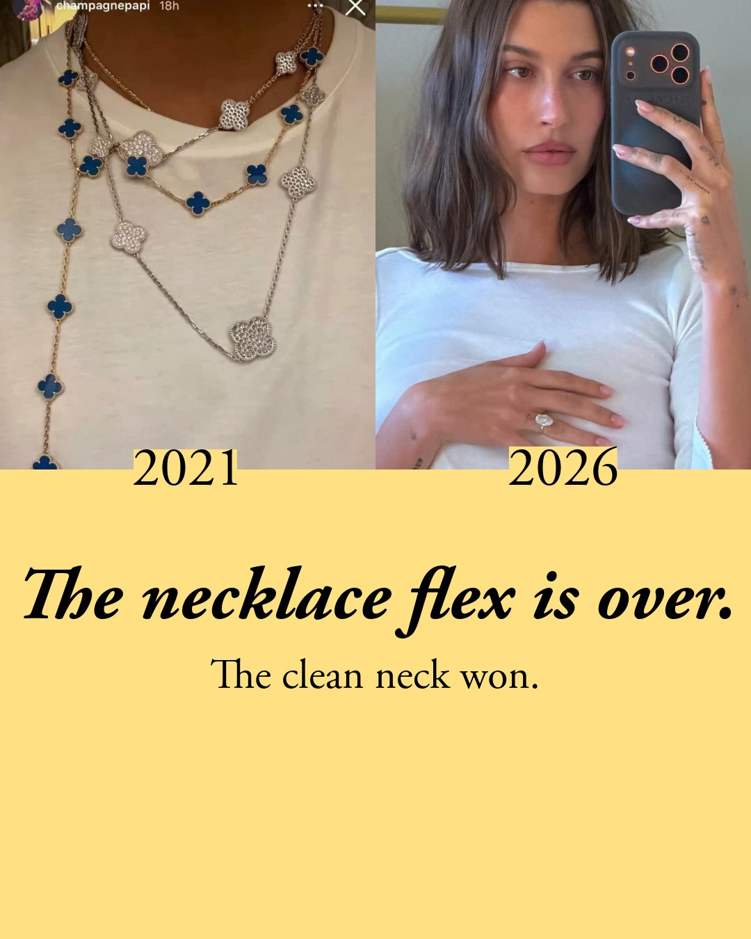 The neck looks I'm wearing instead of the clover stack: a bright silk scarf, simple pearls to tuck under a quarter-zip, and one long pendant for contrast. The whole quiet-neck direction – no four-figure price tag required. quiet luxury, old money style, minimalist jewelry, everyday jewelry, layered necklaces, necklace stack, silk scarf, neck scarf, square silk scarf, scarf styling, pearl necklace, pearls, long pendant necklace, pendant necklace, gold necklace, statement necklace, French girl style, capsule wardrobe, The Row, Celine, Chanel, Quince, J.Crew, COS, Heaven Mayhem, tassel pendant necklace, Mango, Uniqlo

#LTKootd
