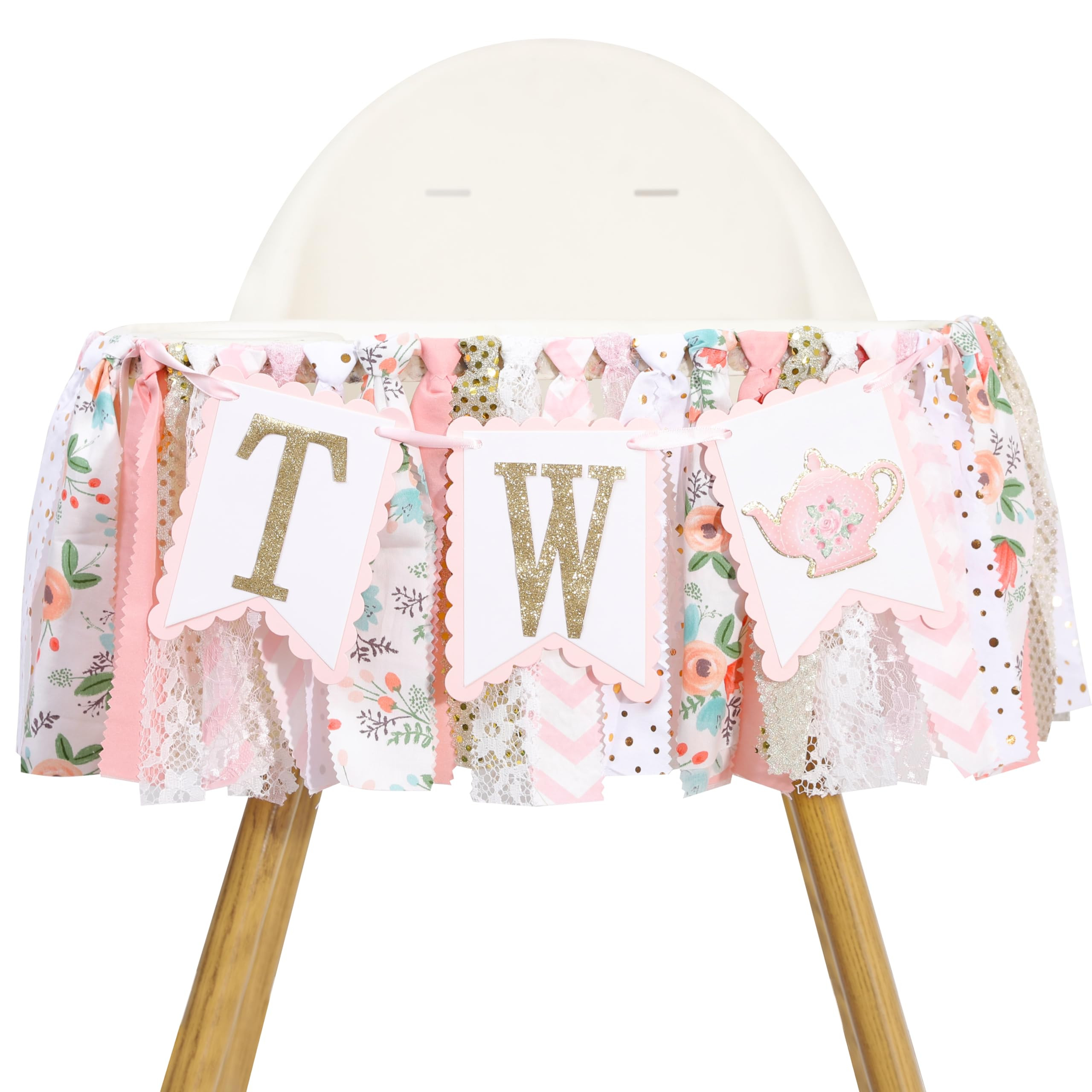 Tea For Two Birthday High Chair Banner - Tea For Two Birthday Decorations,Tea Party High Chair Ba... | Amazon (US)