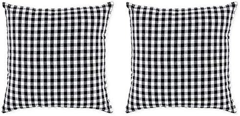 DII Gingham Check Collection Pillow Cover Set, Black, 20x20 | Amazon (US)