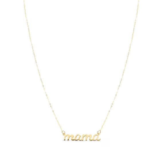 Mama Script Necklace 10K Yellow Gold 18" | Kay Jewelers