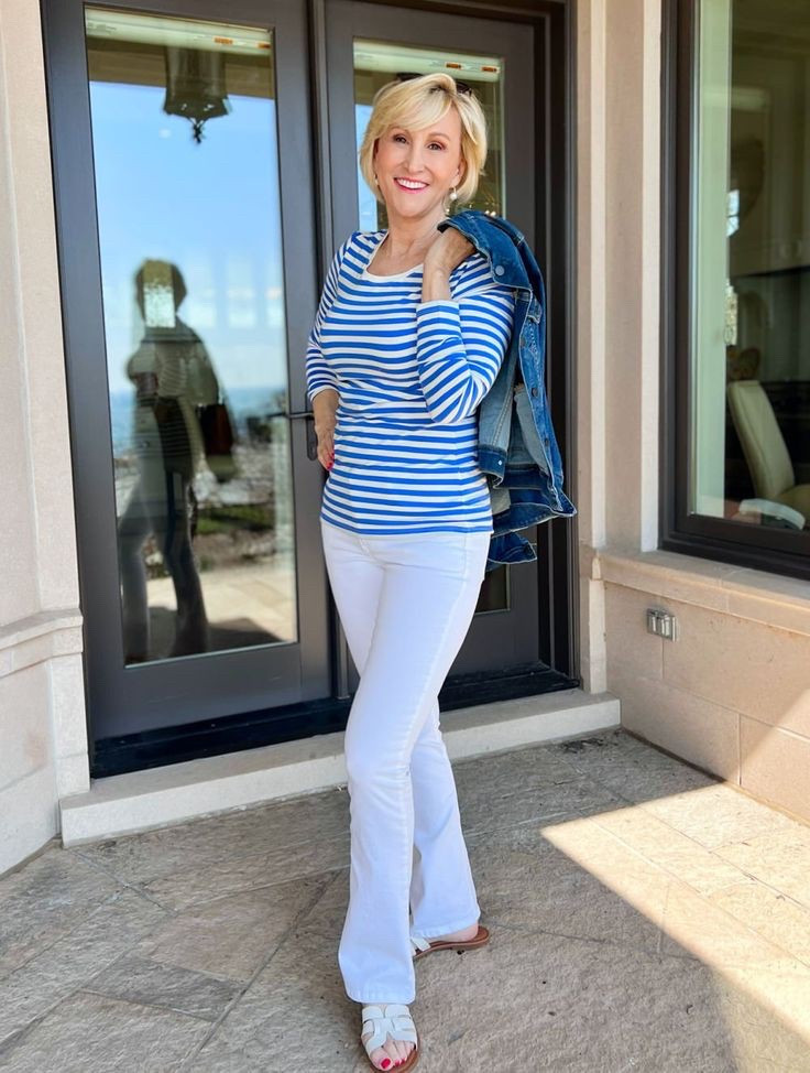 Get onboard with this cute nautical striped tee with plenty of stretch and shape. It’s a gorgeous top to take on your next vacation.


#LTKSeasonal #LTKOver40 #LTKTravel