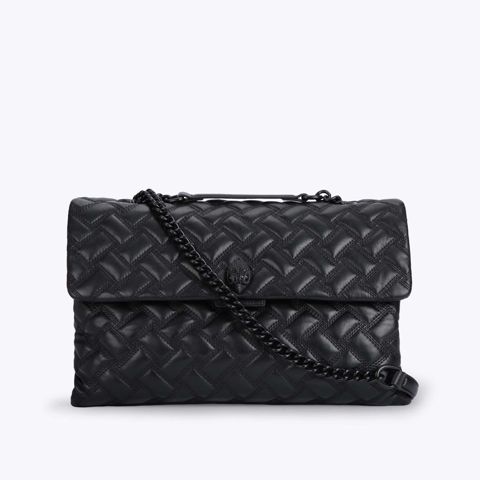 XXL KENSINGTON DRENCH Blacked Out Matte Quilted Leather Oversized Shoulder Bag by KURT GEIGER LON... | Kurt Geiger US