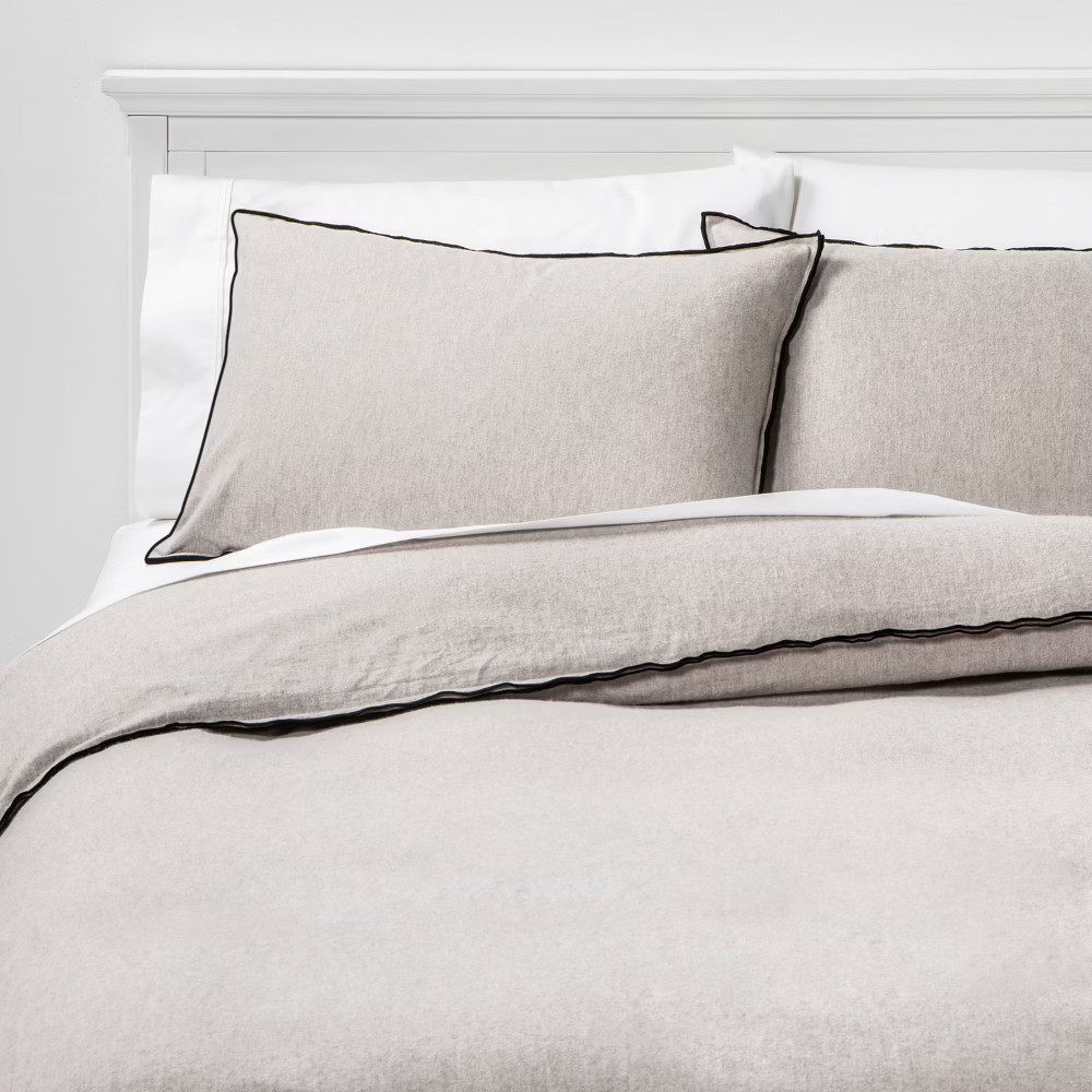 Border Stitch Flannel Duvet Cover & Sham Set - Project 62™ + Nate Berkus™ | Target