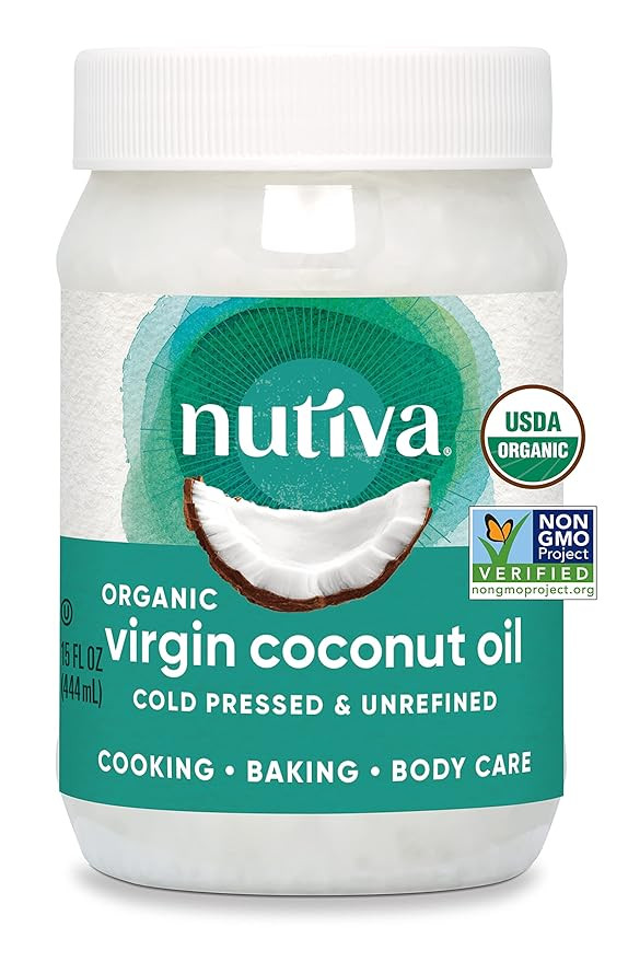 Nutiva Organic Cold-Pressed Virgin Coconut Oil, 15 Fl Oz, USDA Organic, Non-GMO, Whole 30 Approve... | Amazon (US)