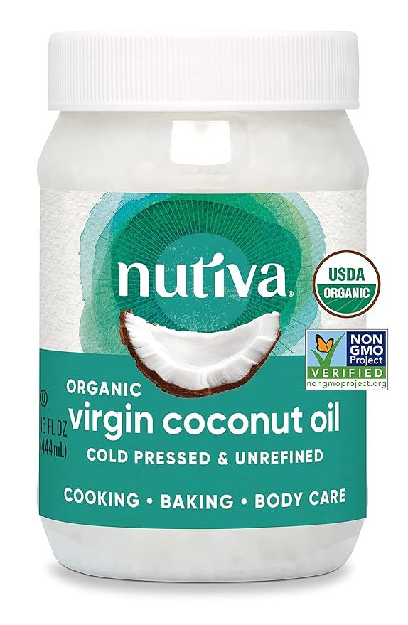 Nutiva Organic Coconut Oil 15 fl oz, Cold-Pressed, Fresh Flavor for Cooking Oil, Natural Hair Oil... | Amazon (US)