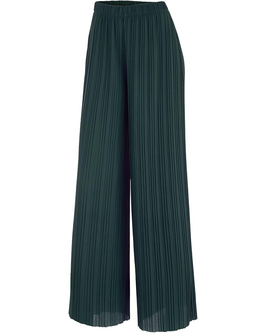 Made By Johnny Women's Pleated Wide Leg Palazzo Pants with Drawstring | Amazon (US)