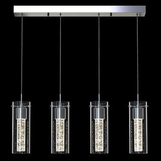 Artika Essence 27-Watt 4 Light Chrome Modern Integrated LED Pendant Light Fixture for Dining Room... | The Home Depot