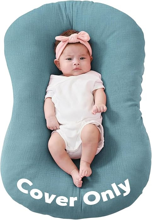 FUNUPUP Muslin Baby Lounger Cover Only, Blue | Amazon (US)