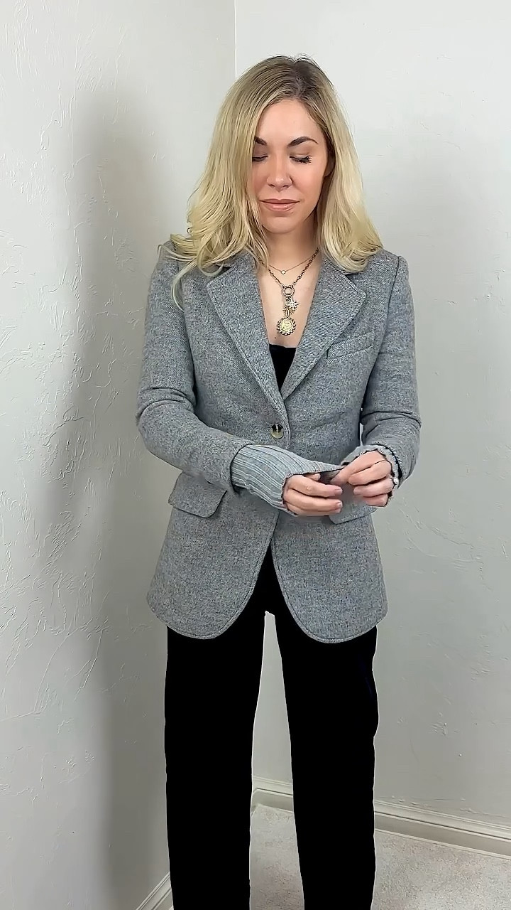 A woolly blazer starts off with a classic design and then switches things up by adding ribbed cotton-and-cashmere cuffs to create a bulk-free layered look.

Necklace makes a great Valentine’s Day gift!

#LTKValentine #LTKSeasonal #LTKgrwm