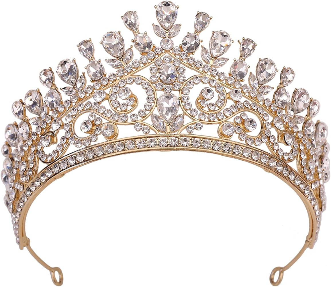 WIOJEIGO Women's Crown Crystal Wedding Tiara Rhinestone Headbands for Prom Birthday Party | Amazon (US)