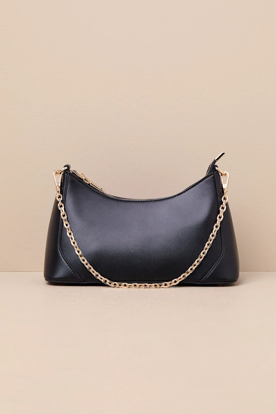 Charismatic Charm Black Chain Strap Shoulder Bag | Lulus