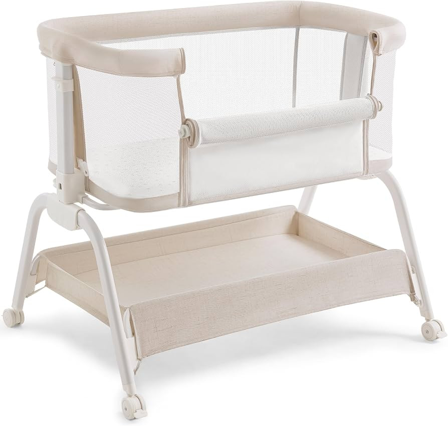 HARPPA Cuddly Lite Baby Bedside Bassinet 6 Height Adjustable Bassinet     2 in 1 Baby Bassinet,Be... | Amazon (US)
