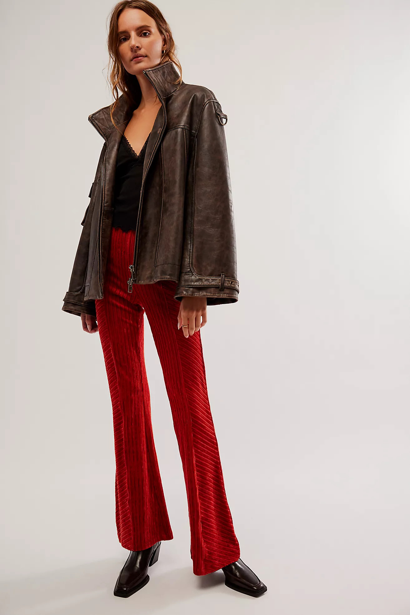 Slim Pull-On Velvet Flare Pants | Free People (Global - UK&FR Excluded)