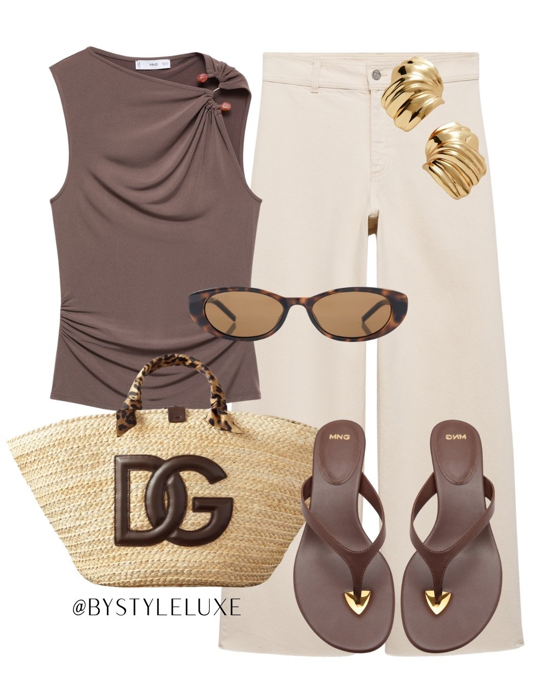 MANGO - perfect look for a lunch date in summer with a Mango sleeveless top and wide leg jeans 

#jeans #summeroutfit #holidayoutfit

#LTKshoes #LTKdatenight #LTKsummer