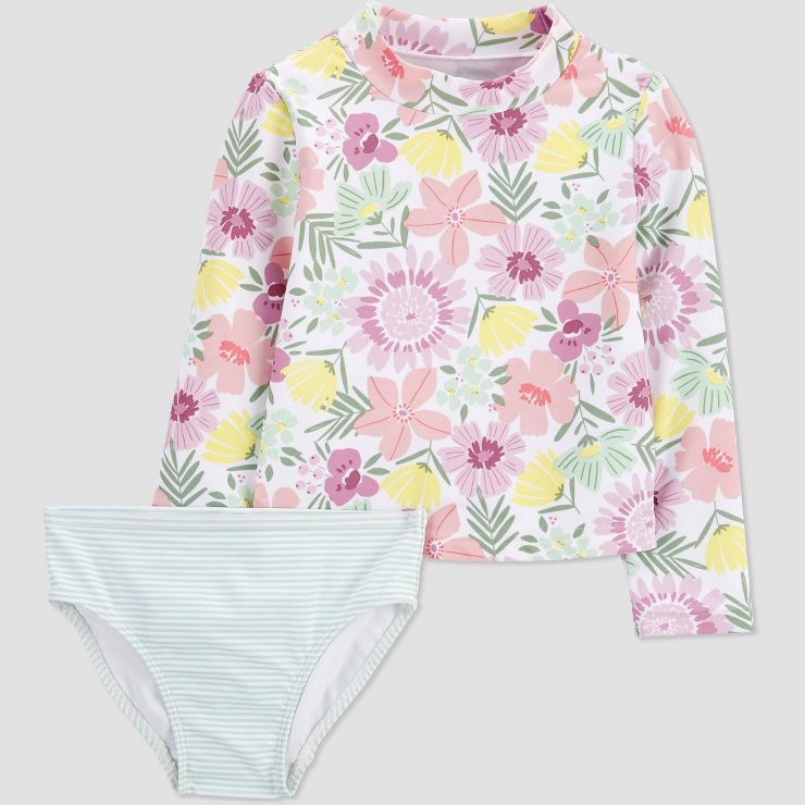 Carter's Just One You® Toddler Girls' 2pc Floral Rash Guard Set | Target