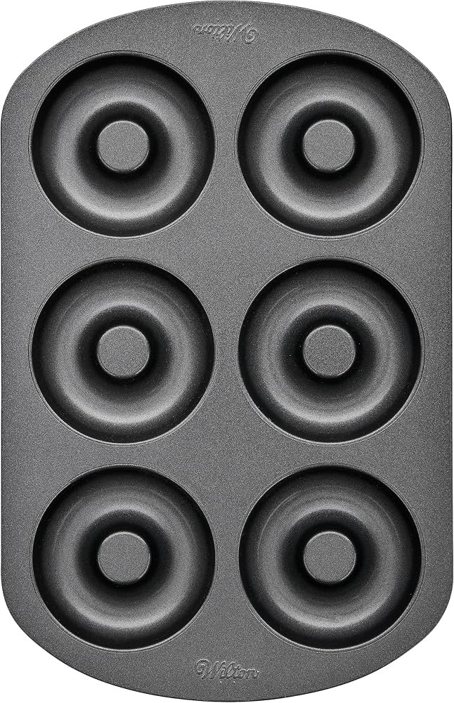 Wilton 6-Cavity Doughnut Baking Pan, Makes Individual Full-Sized 3 3/4" Donuts or Baked Treats, N... | Amazon (US)
