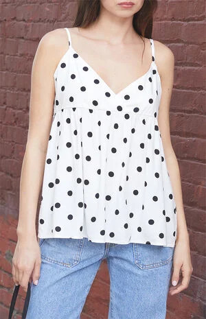 John Galt White Polka Dot Edith Tank Top | PacSun