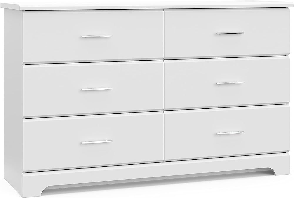 Storkcraft Brookside 6 Drawer Double Dresser (White) – GREENGUARD Gold Certified, Dresser For N... | Amazon (US)