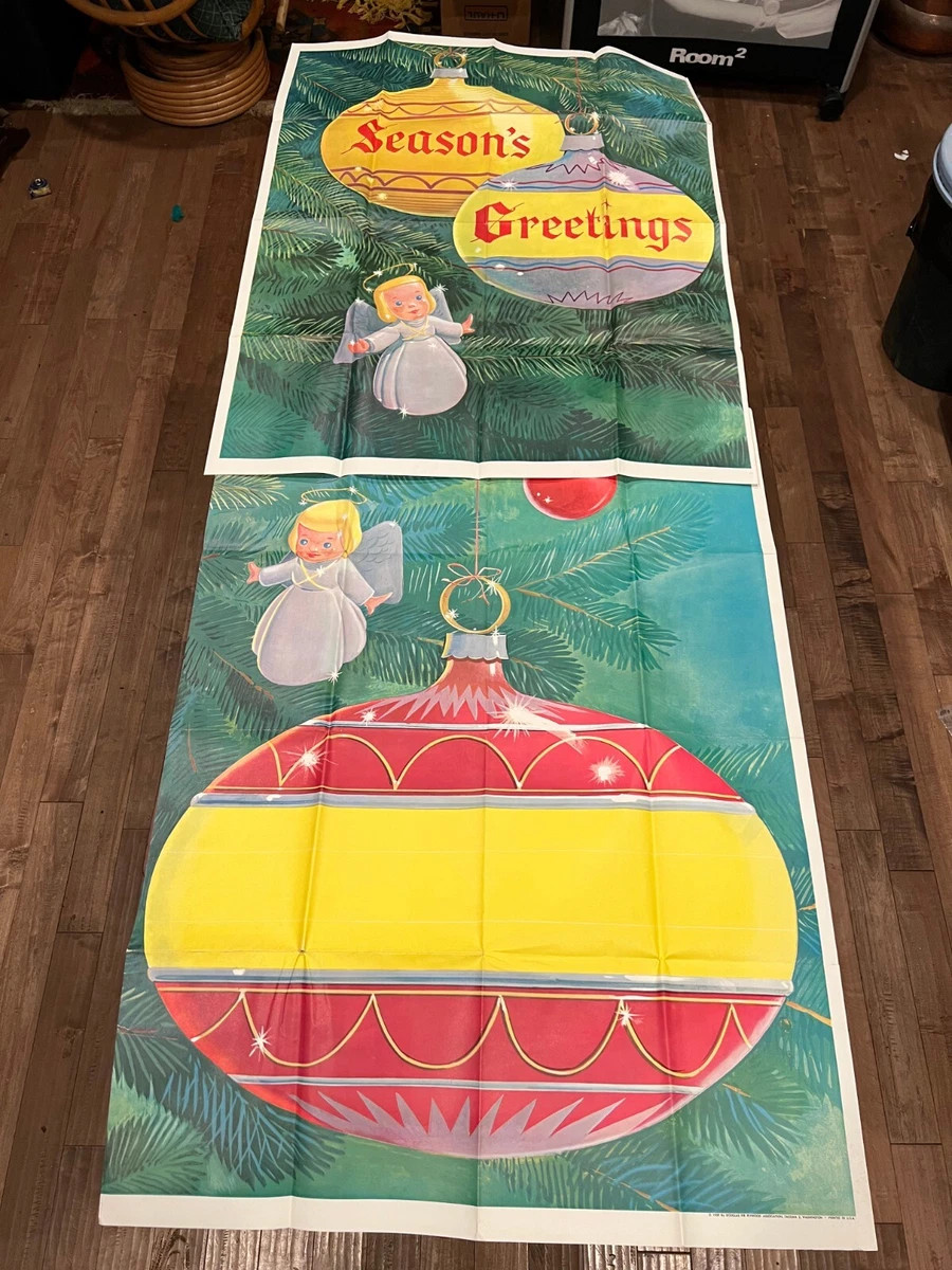 Douglas Fir Plywood Seasons Greetings Christmas Holiday Cut-Out 1959 Complete  | eBay | eBay US