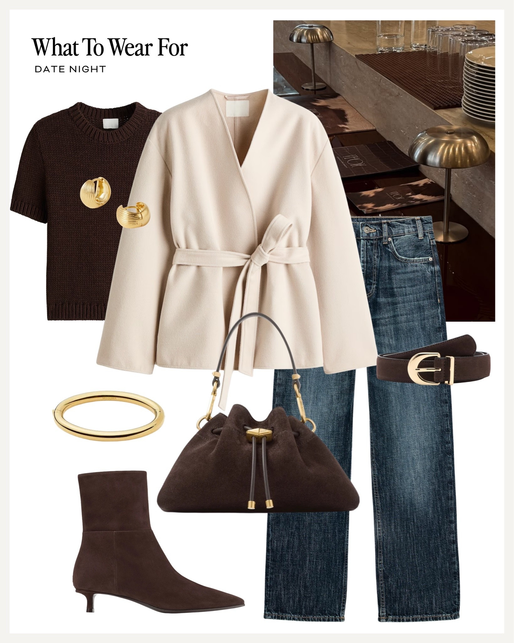 Date night 🍷 

Autumn style, evening outfits, H&M outfit, suede boots, jimmy choo clutch bag, beige belted jacket. AD

#LTKdatenight #LTKautumn