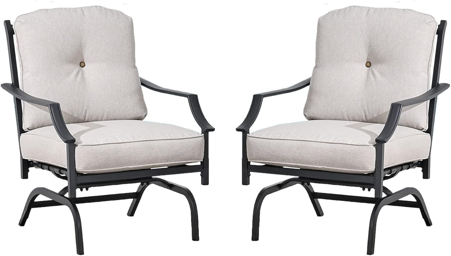 LOKATSE HOME 2 Pieces Patio Metal Chairs Outdoor Conversation Furniture Bistro Dining Seating Arm... | Amazon (US)