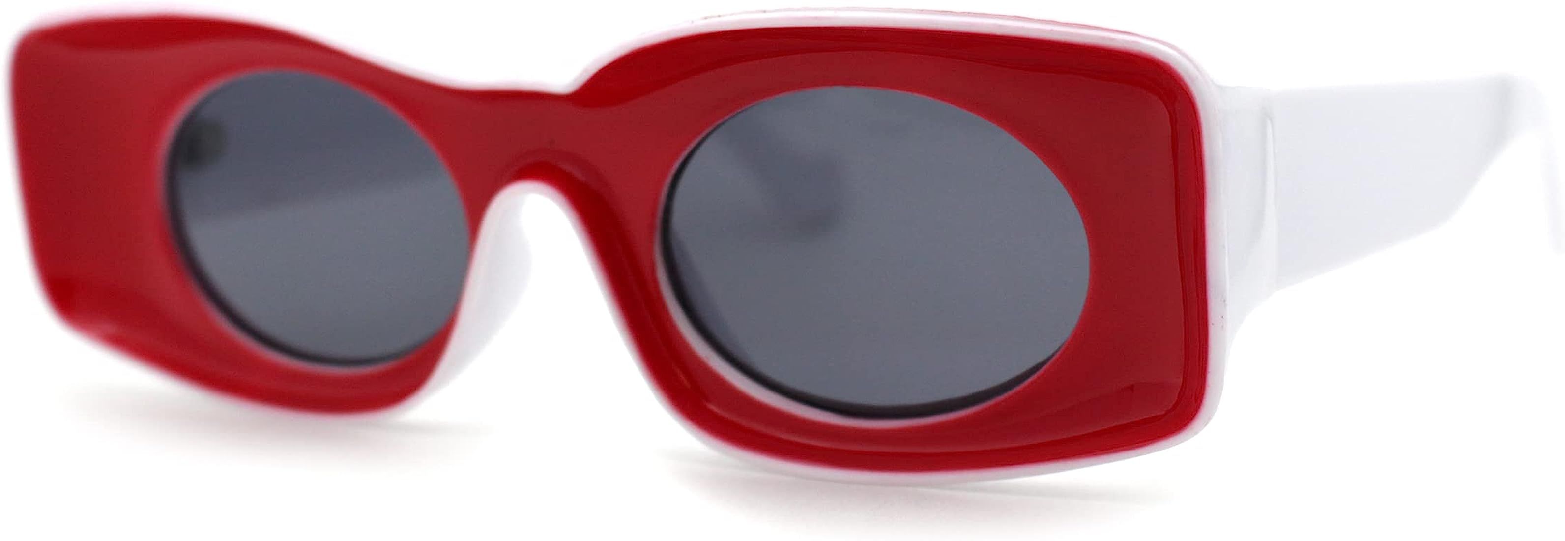 Womens Unique Concave Thick Mod Plastic Sunglasses | Amazon (US)