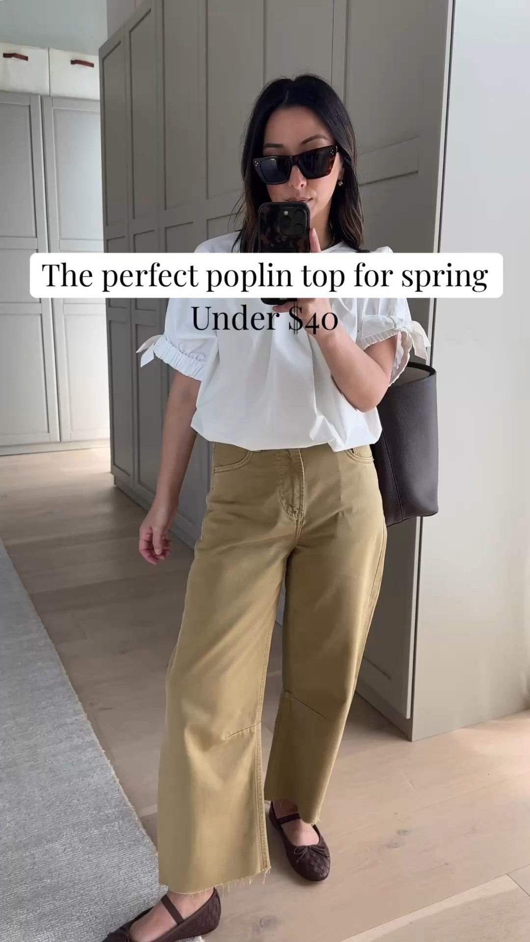 Zara poplin top perfect for spring! Spring outfits. 

Zara top small - could wear the xs
Citizens of Humaitu Miro jeans 23 - sized down 2 sizes. Run very big. 
Loeffler Randall flats 5.5
Quince bucket bag
Dorsey James necklace 15”
Electric Picks earrings 
Celine sunglasses 

Petite style, spring outfits 2026


#LTKootd #LTKmomlife #LTKPetite