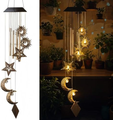 Solar Wind Chimes for Outside Waterproof Hanging Wind Chimes Lights Outdoor Decor Yard Garden Gif... | Amazon (US)