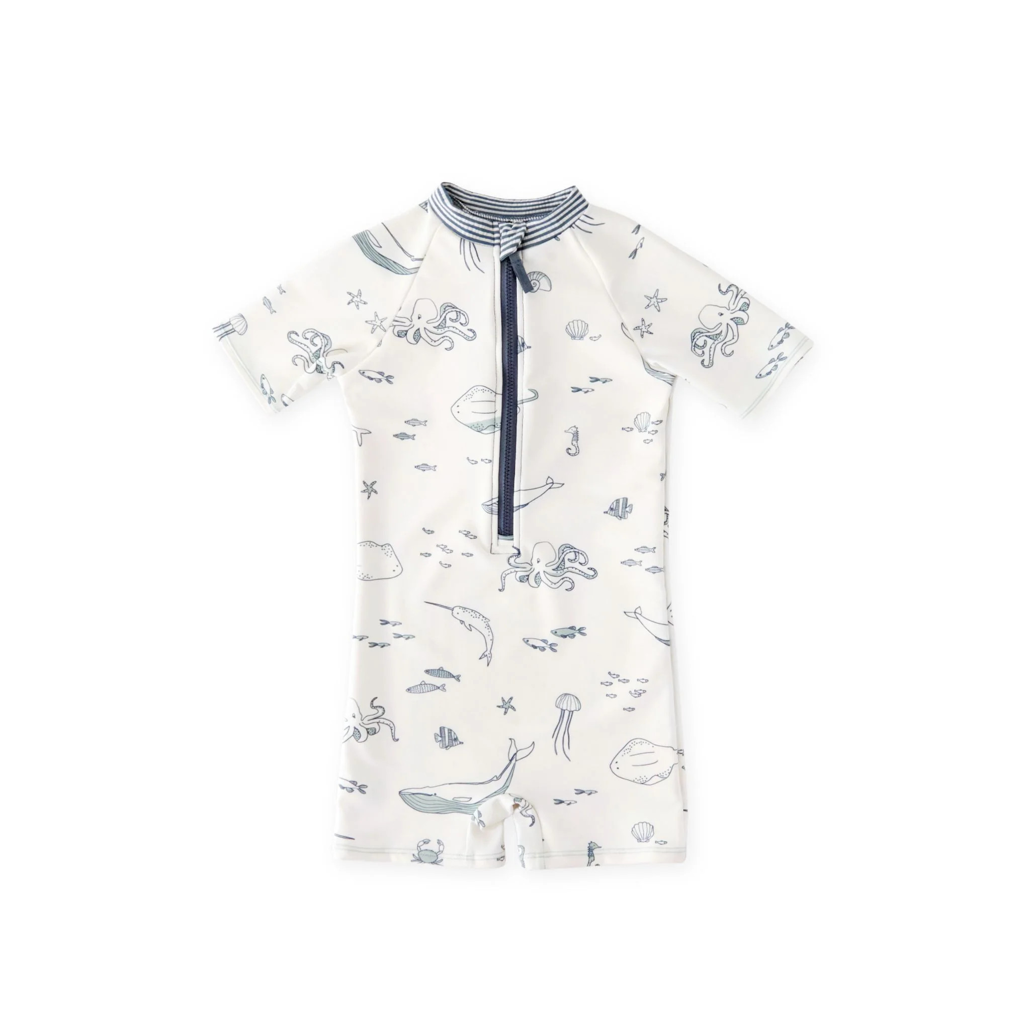 Swim Short Sleeve One-Piece - Life Aquatic | Pehr