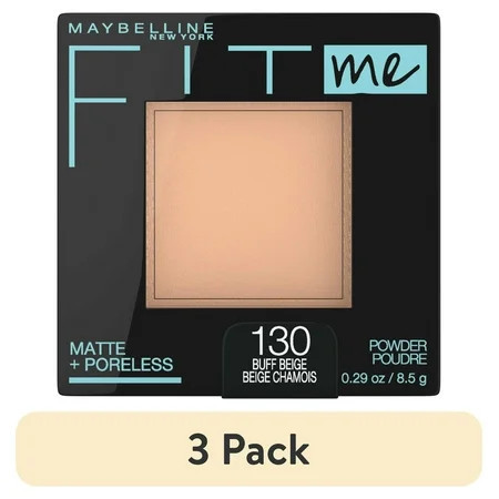 (3 pack) Maybelline Fit Me Matte Poreless Pressed Face Powder Makeup, Buff Beige, 0.29 oz | Walmart (US)