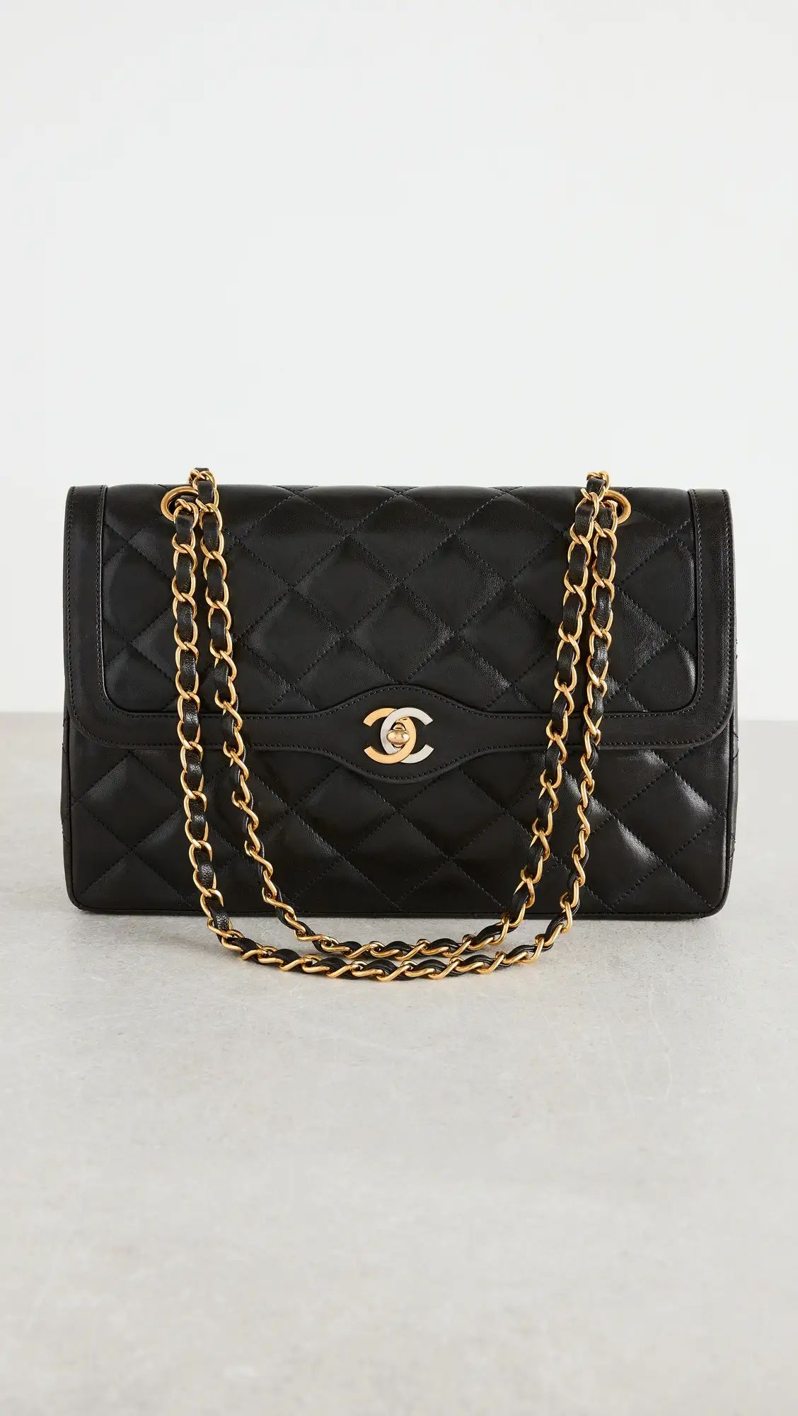 What Goes Around Comes Around Chanel Black Lamb Paris Ltd 11" Bag | Shopbop | Shopbop