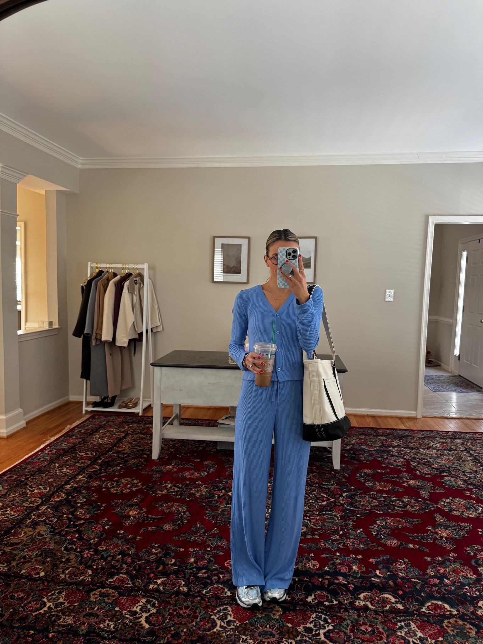 XS pants
S sweater 

#LTKmomlife #LTKgrwm #LTKootd